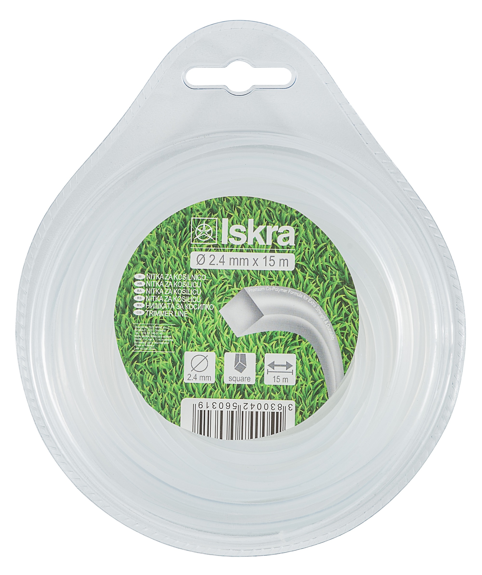 Nitka za kosilnico 2.4x15 kvadratna
